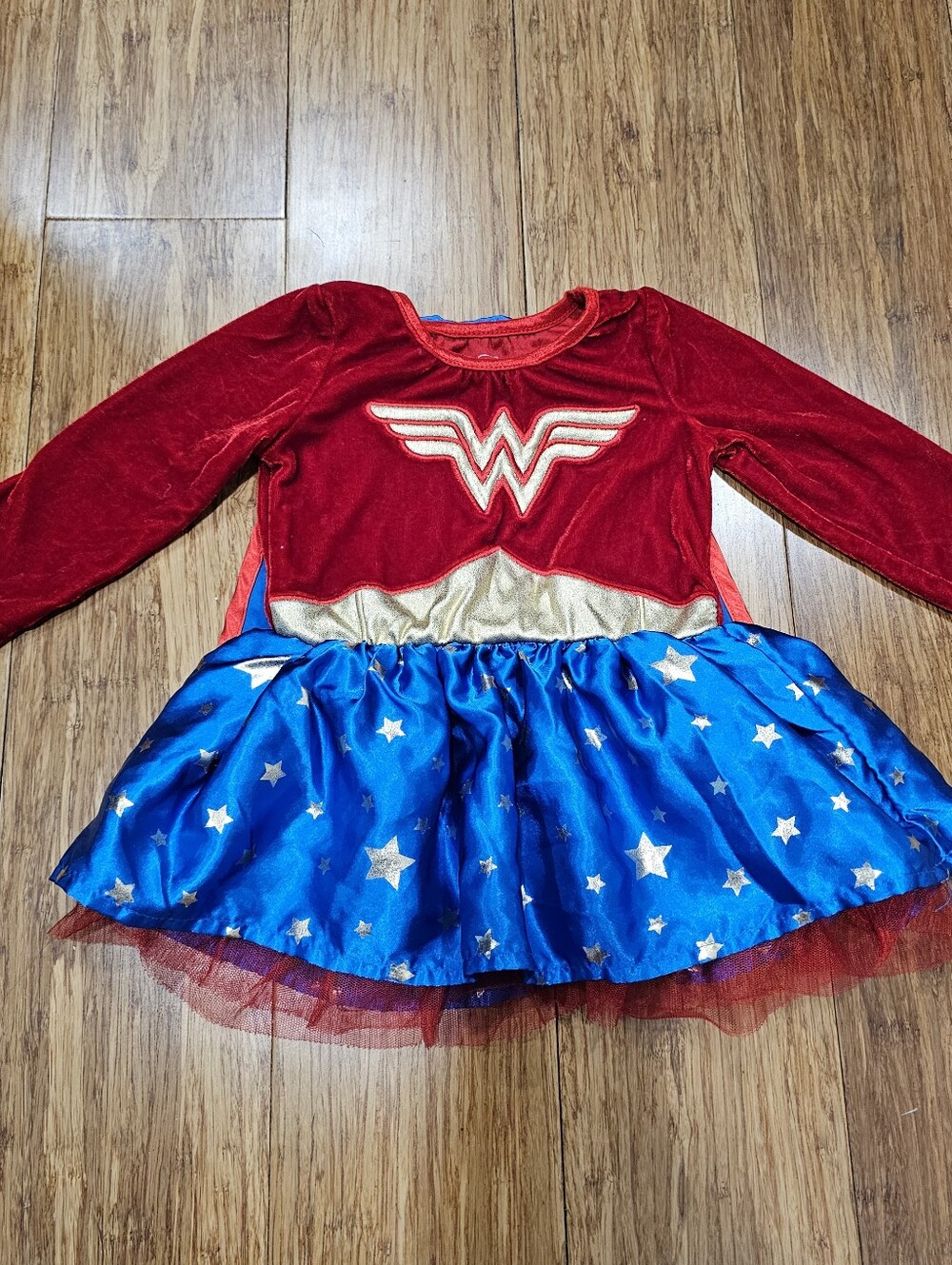DC Comics Wonder Woman Baby Costume Dress Detachable Cape 6-12M Long Sleeve